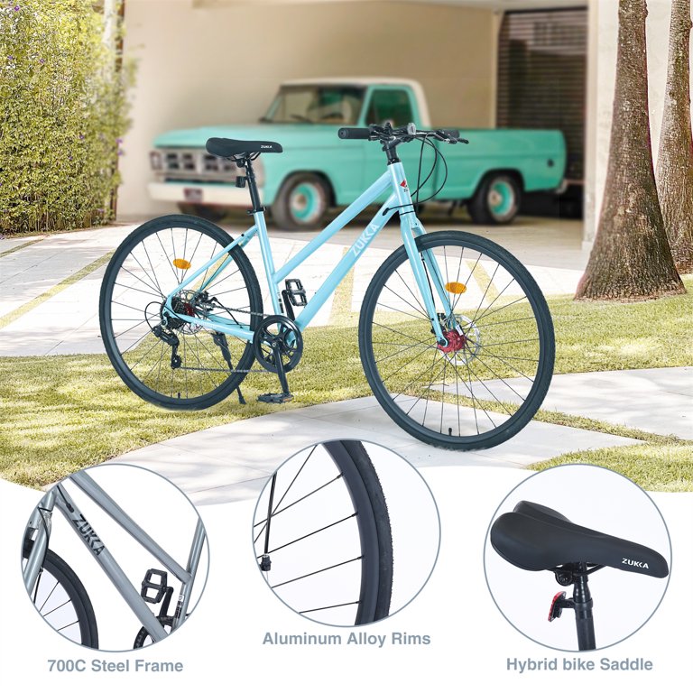 Road Hybrid Bike 28 inch, 700C Wheels Road Bike with 7 Speeds