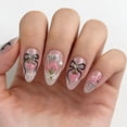 thumbnail image 2 of Press on Nails GJJBQTT, diseño de San Valentín, largo y almendra, 24 unidades, acrílico, 2 of 7