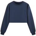 thumbnail image 2 of Splozh Long Sleeve Tops for Girls 3-14 Years Girls' Loose Sports Casual Crop Top Casual Fall Winter Cute Shirts,Blue,5-6 Years, 2 of 6