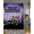 thumbnail image 2 of Happy Halloween Shower Curtain Set ，Waterproof Fabric Shower Curtains Purple Truck Pumpkin Skull Crow Bug Black Shower Curtains for Bathroom,Bathroom Decor 72"x84", 2 of 6
