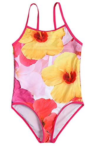 Girls One Piece Swimsuits for Big Girls One-Piece Variety of Printing Beach Swimwear Bathing Suits 7-14Years