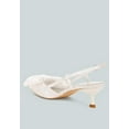thumbnail image 3 of Okshak Satin Bow Slingback Sandals, 3 of 11