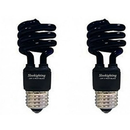 SleekLighting 13 Watt Spiral CFL Black Bug Light Bulb, 120Volt, E26 Medium Base. (Pack of