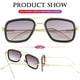 thumbnail image 5 of Gafas de Sol AIEYEZO Tony Stark Vintage con Montura Metálica Cuadrada, 5 of 7