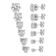 thumbnail image 1 of Aretes Zirconia Acero Inoxidable Hipoalergénico 6 Pares Plata Malubero Malu1730, 1 of 5