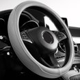 thumbnail image 1 of 38cm Leather Perforated Patchwork Non-slip Breathable Car Steering Wheel Cover, 1 of 1