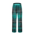 thumbnail image 3 of Plaid Lounge Pants for Men Elastic Waist Drawstring Pajamas Pants Comfy Soft Baggy Loungewear for Daily Sleeping, 3 of 4