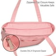 thumbnail image 4 of DALIX 20" Solid Color Cotton Canvas Shopping Tote Bag in Light Pink, 4 of 7