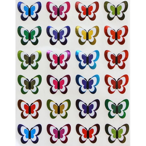Butterfly Stickers for kids in metallic colors, Butterflies label Decorative craft sticker  Permanent adhesive- 240 Pack by Royal Green