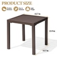 thumbnail image 3 of Crestlive Products Outdoor Side Table Set of 2,Small Square Metal End Table Weather Resistant Pool Side Tables for Patio Balcony(Brown), 3 of 7