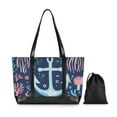 thumbnail image 7 of FORMRS Canvas Laptop Tote Bag for Women with 15.6" Computer Compartments Shoulder Handbag, Light Blue Anchor, 7 of 7