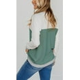 thumbnail image 3 of Women's Long Sleeve shirt Crew Neck Tunic top Casual Color Block shirts, 3 of 6