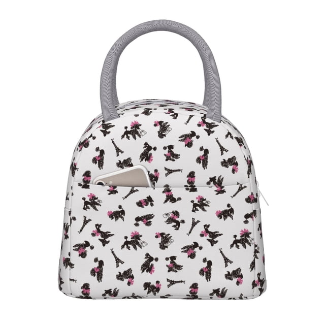 Balery Poodle Dog Bolsa de Almuerzo para Mujeres, Caja de Almuerzo, Bolsa de Almuerzo Pequeña Impermeable, Tote de Almuerzo Reutilizable con Gran Capacidad
