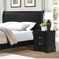 thumbnail image 2 of Traditional Black Finish 3pc Bedroom Set California King Bed and Nightstands Louis Phillipe Style Bedroom Furniture, 2 of 5