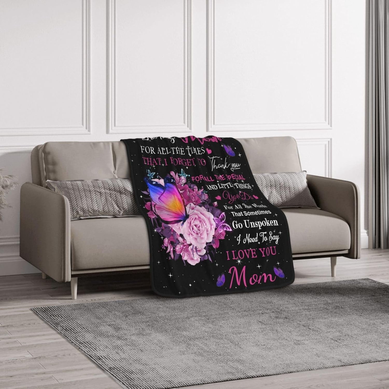 Mothers Day for Gifts Mom Gifts to My mom Blanket from Daughter Son Birthday Mothers Day Valentine's Christmas for Women Presents Throw Blanket