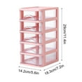 thumbnail image 4 of Moocorvic 5 Layer Desktop Drawer Mini Plastic Containers Transparent Cosmetic Dresser Organizer for Makeup Bathroom Office Dorm Desk Countertop (Pink), 4 of 5