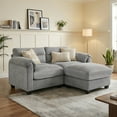 thumbnail image 2 of Bonzy Home Modern Loveseat with Ottoman Modular Sectional Sofa Couches for Living Room Entertaining Guests or Relaxing Alone for Small Spaces Apartment Gray, 2 of 8