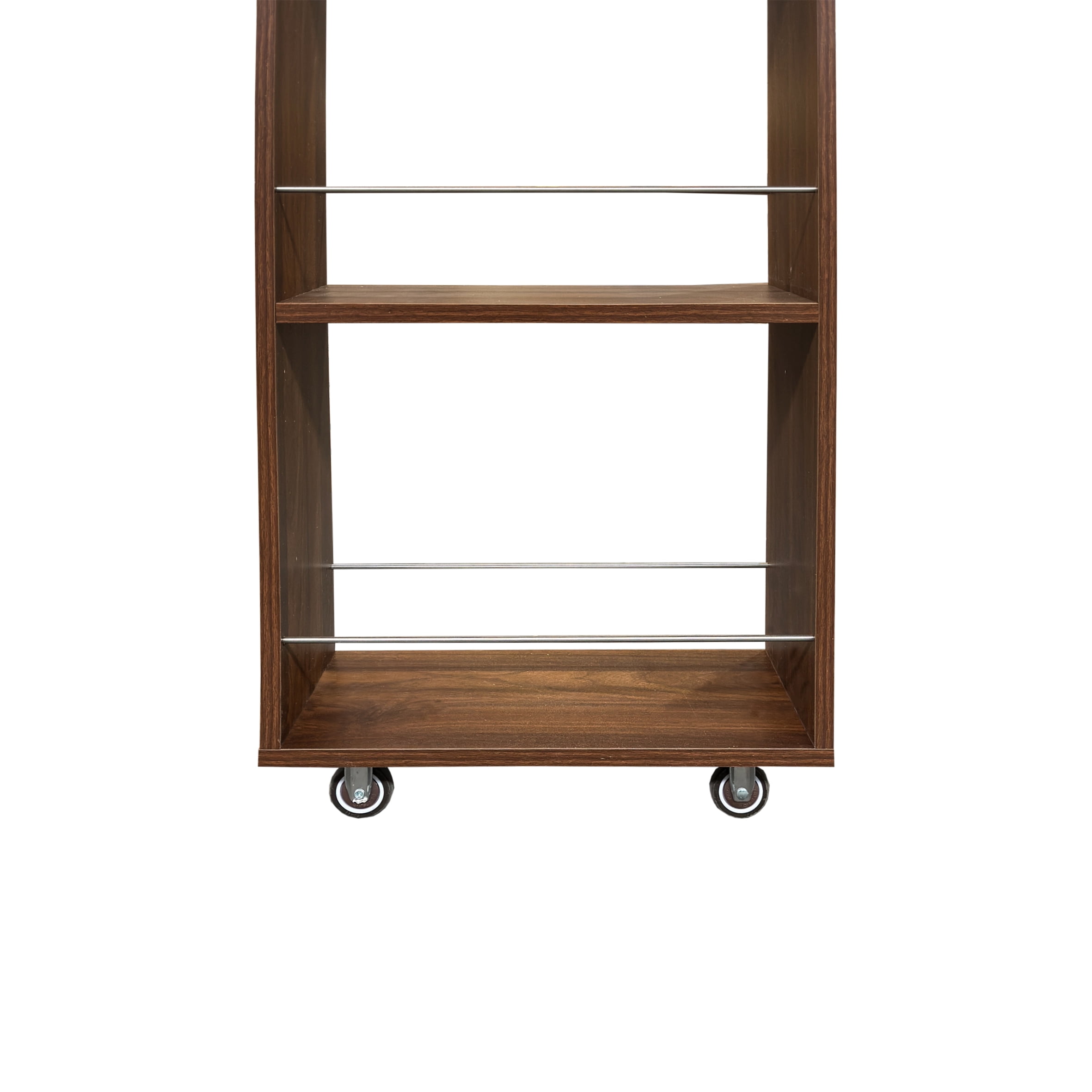 7-Tier Slim Pull-Out Storage Shelf Rolling Utility Cart for Narrow Kitchen Spaces, Walnut