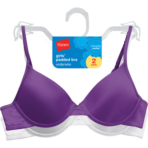 Hanes Girls' Padded Underwire Bra 2Pack