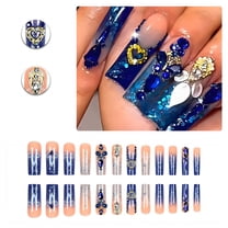 RAGUPEL 24Pcs Glue on Nails for Women,Rhinestone-Studded Press on Nails Square,Crystal 3D Butterfly Nails Press On,Long Press on Nails for Dating,Party,Taking Pictures,Daily Life,Style3