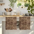 thumbnail image 4 of Leopard Printed Kitchen Towels Set of 3, Modern Animals Textured Brown Absorbent Dish Towels for Kitchen, Microfiber Hand Towel, Quick Drying Tea Towel for Cleaning Decorative Dishcloths, 4 of 7