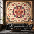 thumbnail image 6 of Floral Mandala With Paisley Pattern on Beige, Peaceful Boho Style for Boho Decor Lovers, Mandala Wall Art, Housewarming Gift, Tapestry Wall Hanging for Bedroom and Living Room, 6 of 7