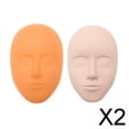 thumbnail image 1 of 2x Práctica de Silicona Cabeza de Piel Cara Maquillaje de Ojos Maniquí Cabeza Práctica Pad Suave Entrenamiento para 2 piezas, 1 of 10