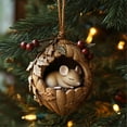thumbnail image 4 of 2025 New Forest Animal Acorn Ornament, Cute Sleeping Mouse Christmas Hanging Decorations, Acrylic Mouse Ornaments for Christmas Tree, Personalized Christmas Ornament Gift Ideas, 4 of 6