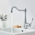 thumbnail image 4 of Elegant Kitchen Faucet Single Lever Sink Mixer High Spout 360 Rotation Retro Kitchen Sink Faucet in Chromed Brass, 4 of 5
