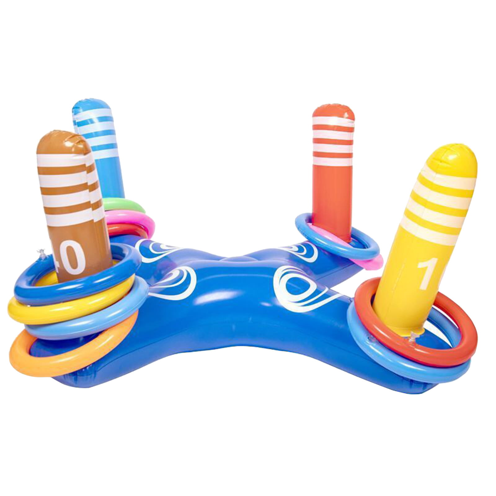 Inflatable Ring Toss Toy Set Floating Swimming Pool Toy With 4 Pcs Rings 
