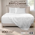 thumbnail image 4 of Loomsnest 100% Long Staple Cotton 400 Thread Count Sateen Sheet Set, Wrinkle Resistant, Deep Pocket, Fits up to 18", Full, White, 4 of 9