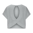 thumbnail image 5 of AherBiu Workout Tops for Women Hollow Back Cap Sleeve Lightweight Activewear Athletic Shirts Cropped Yoga Tees, 5 of 6