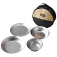 thumbnail image 1 of AOTU Vaisselle, Assiettes en Acier Inoxydable Assiettes en Acier et 4 Pcs Vaisselle Réutilisable Extérieur Eryue Buzhi 16 Pcs, 1 of 7
