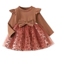 thumbnail image 1 of XDZJLR Robes Fille Manches Longues Automne Hiver Princesse Mode Décontractée Couleur Unie Robe Douce, 1 of 7