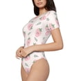 thumbnail image 2 of Naloa Floral Strawberr Women's Short-Sleeved Onesie, One-Piece Swimsuit for Parties, dates, clubs - XX-Large, 2 of 9