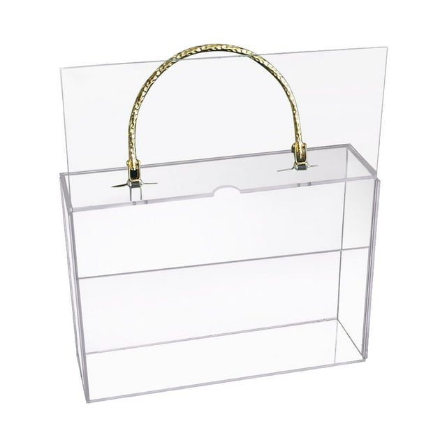 yuksok Clear Acrylic Flower Box Reusable Clear Gift Boxes with Handles Rectangular Gift