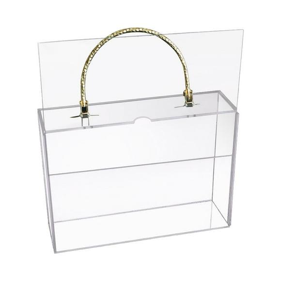 Caja de flores de acrílico transparente, caja de exhibición de flores secas, cajas de regalo transparentes con asas, caja de regalo transparente
