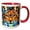 Red/White, variant on 3drose, Stunning Face Portrait of a Lynx or Bobcat Wild Cat. Gifts for Family, 11oz Two-tone Red Mug