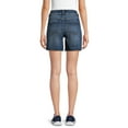 thumbnail image 3 of Time and Tru Women's Mid-Rise Raw Hem Denim Shorts, 6” Inseam, Sizes 2-20, 3 of 5