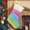 thumbnail image 5 of Colorful Rainbow Glitter Christmas Stockings Sparkle Christmas Presonalized Large Stocking Sock, Set of 1 Xmas Party Winter Decor Candy Bag Family Holiday Gift, 17.7 Inch, 5 of 7