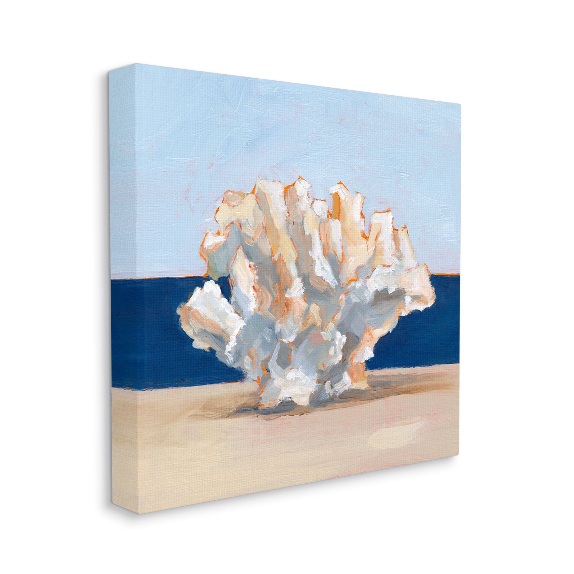 Stupell Industries Coral Still Life Painting Animals & Insects Painting Gallery Wrapped Canvas Print Wall Art, 17 x 17