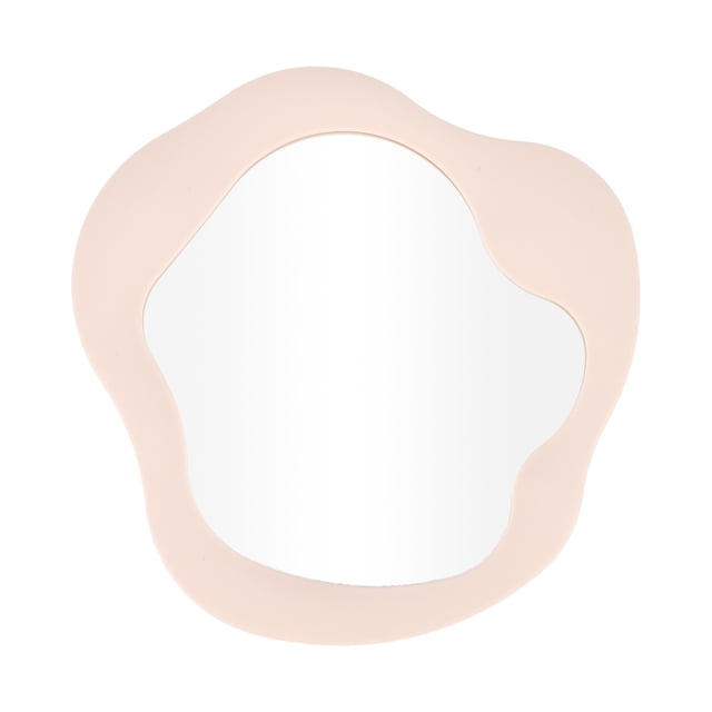 1 Pc Espejo Cosmético de Forma Irregular para Mujeres, Espejo de Plástico Plateado Rosa para Viajes de Negocios y Vacaciones