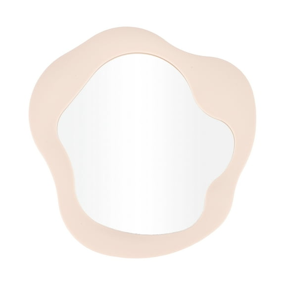 1 Pc Women Irregular Shape Desktop Cosmetic Mirror for Business Travel Pink Plastic Silver Mirror