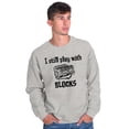 thumbnail image 5 of Play With Blocks Car Engine Mechanic Sweatshirt for Men or Women Brisco Brands X, 5 of 6