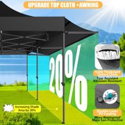 SANOPY 10x20 Outdoor Commercial Canopy, Waterproof and Sunshade Canopy with Awning Eaves for Street Commercial Event, Heavy Duty Pop Up Canopy, Black