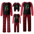 thumbnail image 1 of Conjuntos de pijamas navideños familiares a juego Grinch 2024, pijama de Grinch con parte superior y pantalones de pijama a cuadros, pijama de Grinch para niños y adultos para la familia, 12 Meses, 1 of 4
