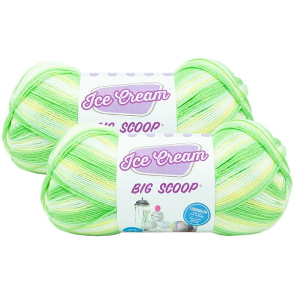 Lion Brand Yarn Ice Cream Big Scoop Limeade Light Acrylic Yarn 2 Pack