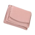 thumbnail image 1 of Cartera de cuero portátil Sonducket para mujer diseño simple monedero plegable tarjetero rosa, 1 of 6