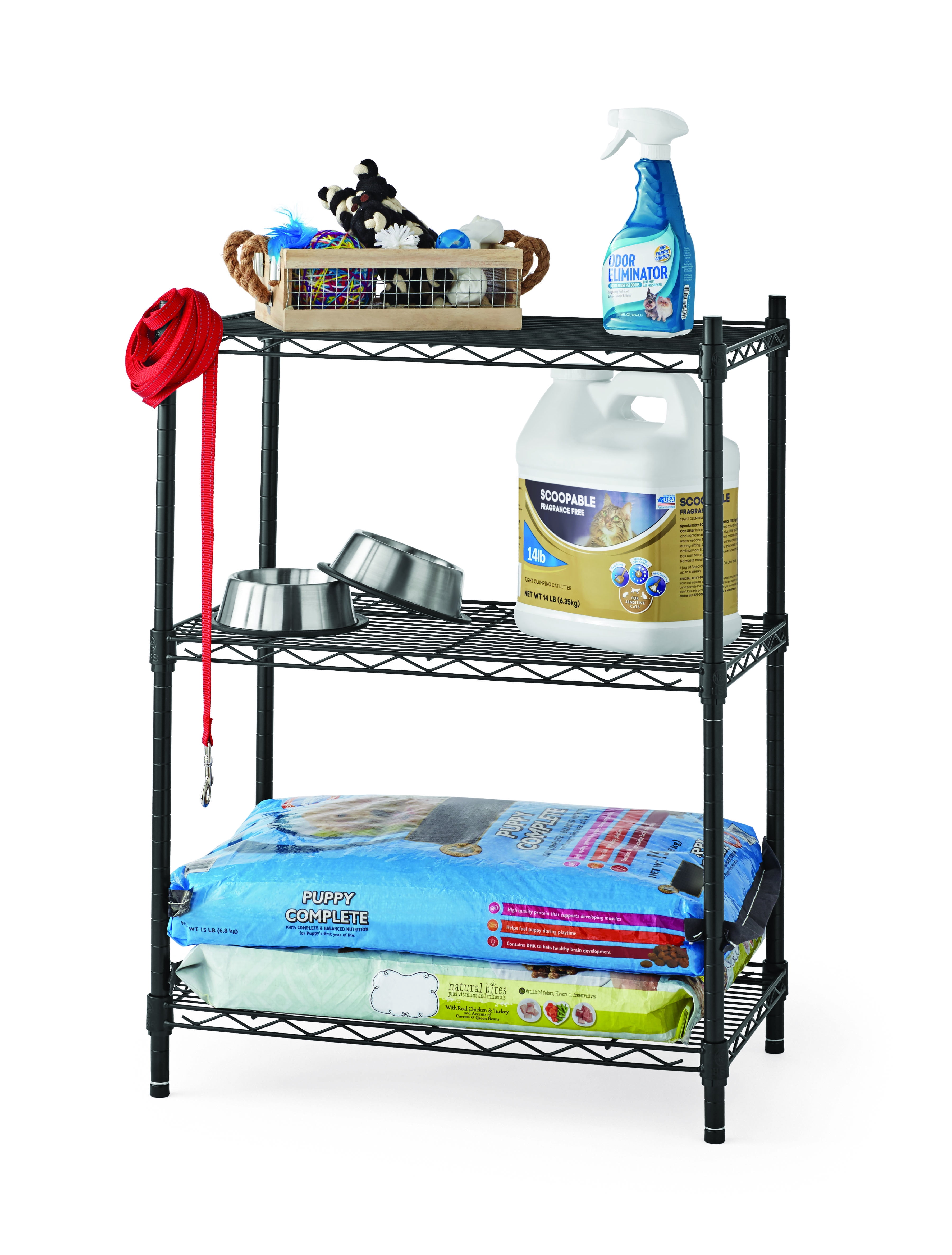 Hyper Tough 3 Tier Stackable Wire Shelf, Small Stacking Wire Shelves