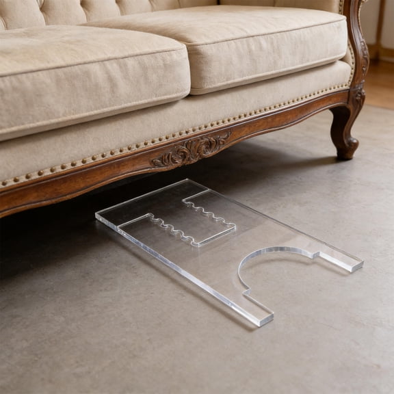 Luxshiny 2 Sets Clear Adjustable Acrylic Wall Spacers for Couch Bed Furniture Safety and